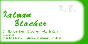 kalman blocher business card